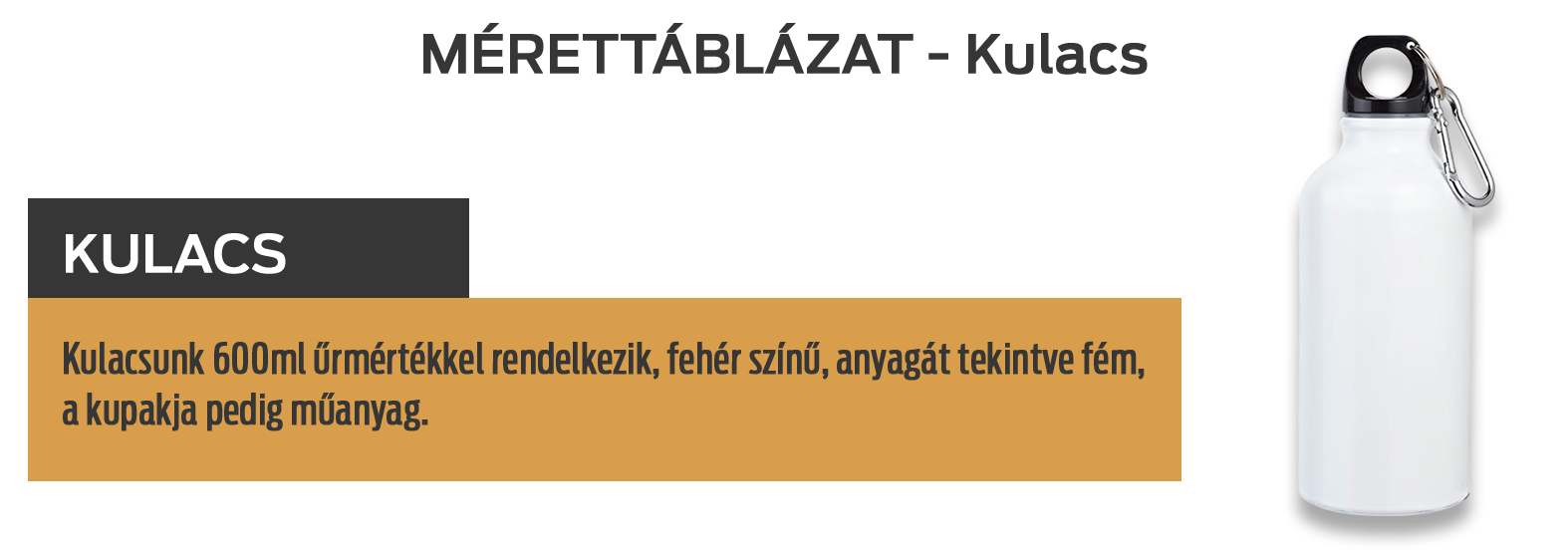 Kulacs 750 ml mérettáblázat