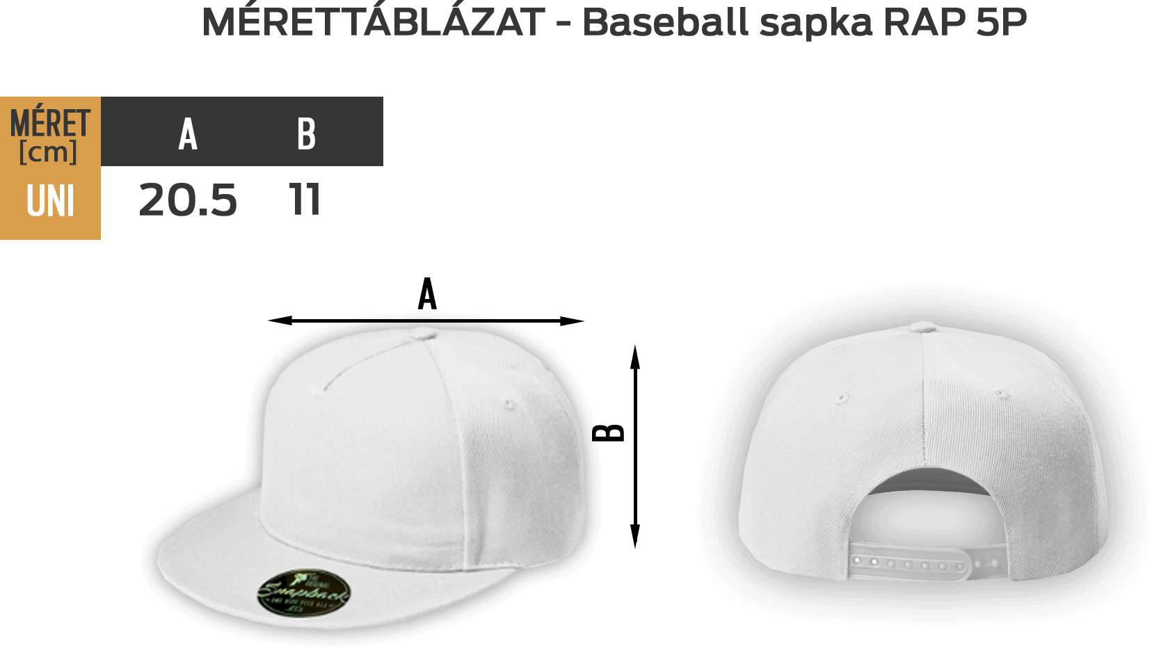 Rap sapka mérettáblázat